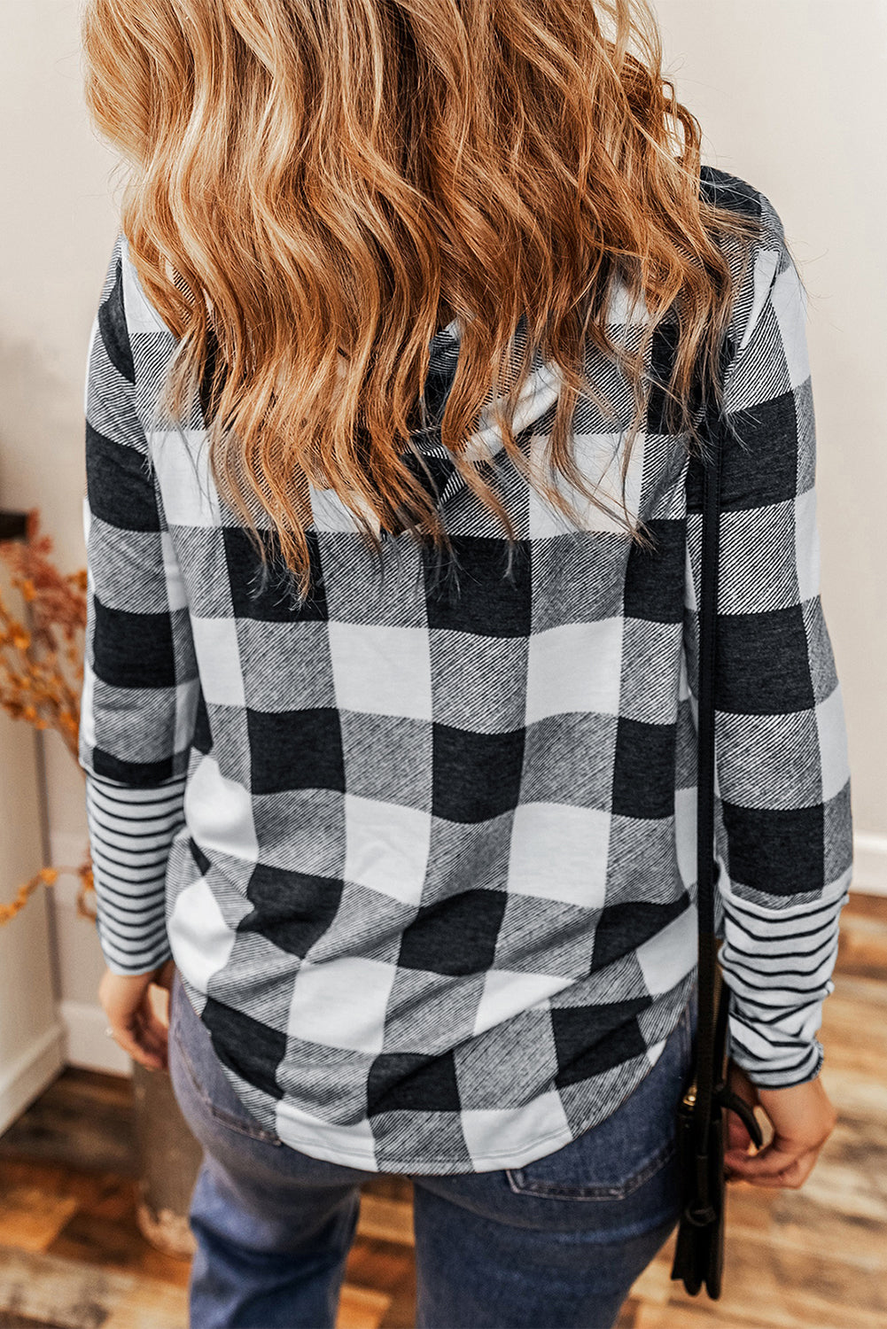 October Plaid Drawstring Hoodie