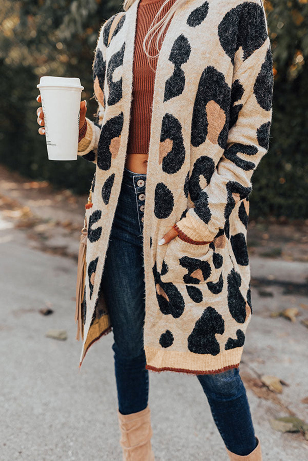 Leopard Print Midi Cardigan