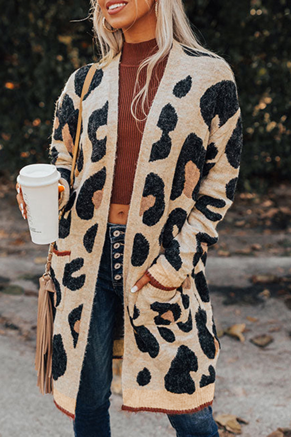 Leopard Print Midi Cardigan