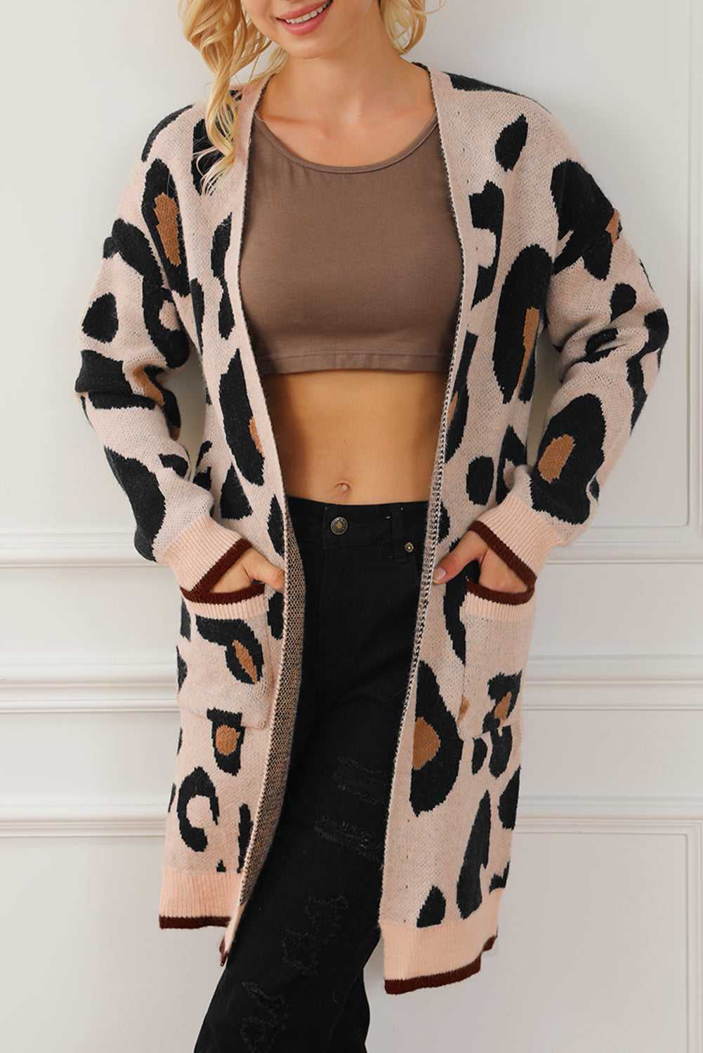 Leopard Print Midi Cardigan