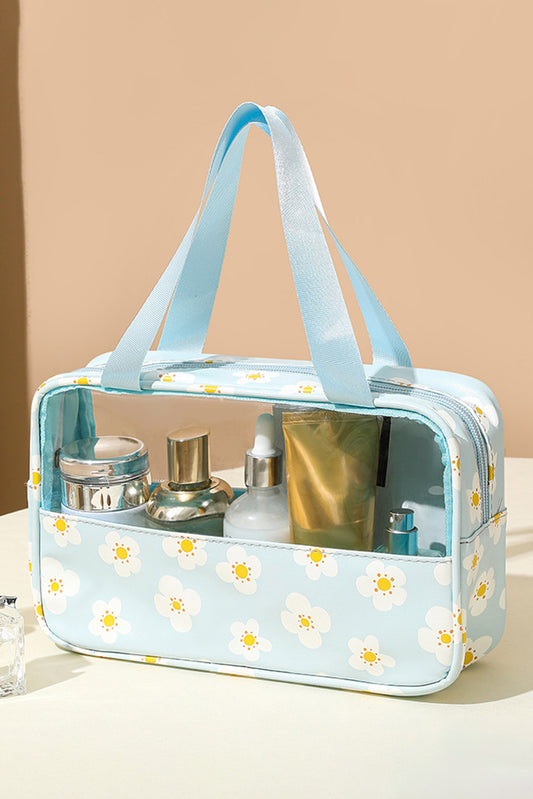 White Daisy Waterproof Makeup Bag