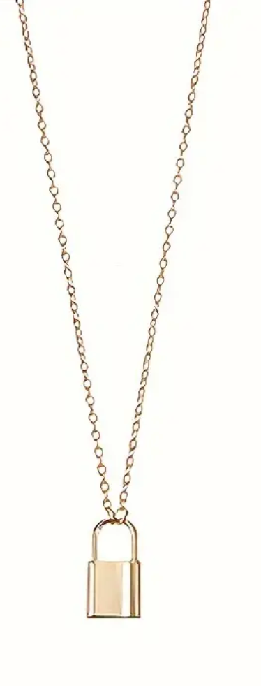 Gold Lock Necklace