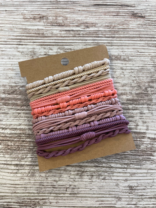 Boho Hair Tie Set (10pc) Sunset