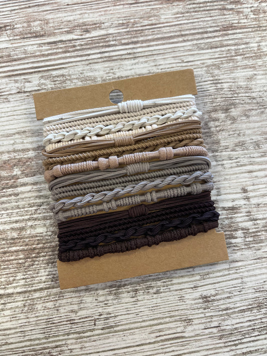 Boho Hair Tie Set (10pc) Sand