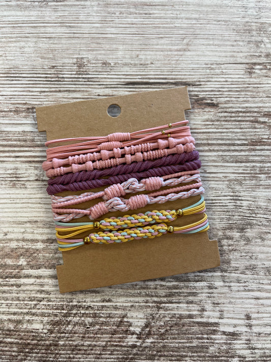 Boho Hair Tie Set (10pc) Pinks