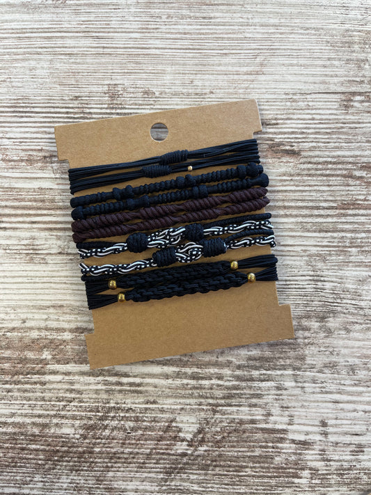 Boho Hair Tie Set (10pc) Black