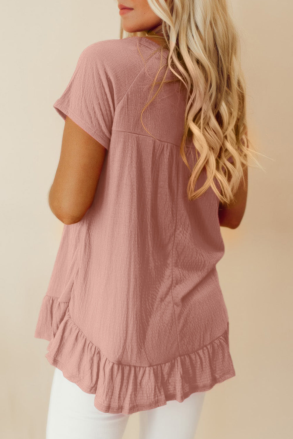 Pink Ruffle Babydoll Top