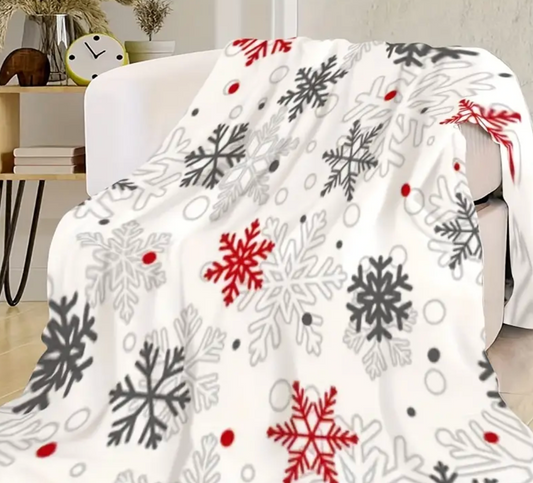 Red Snowflake Cozy Blanket