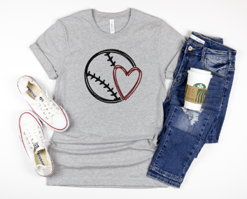 Baseball Heart Graphic Tee