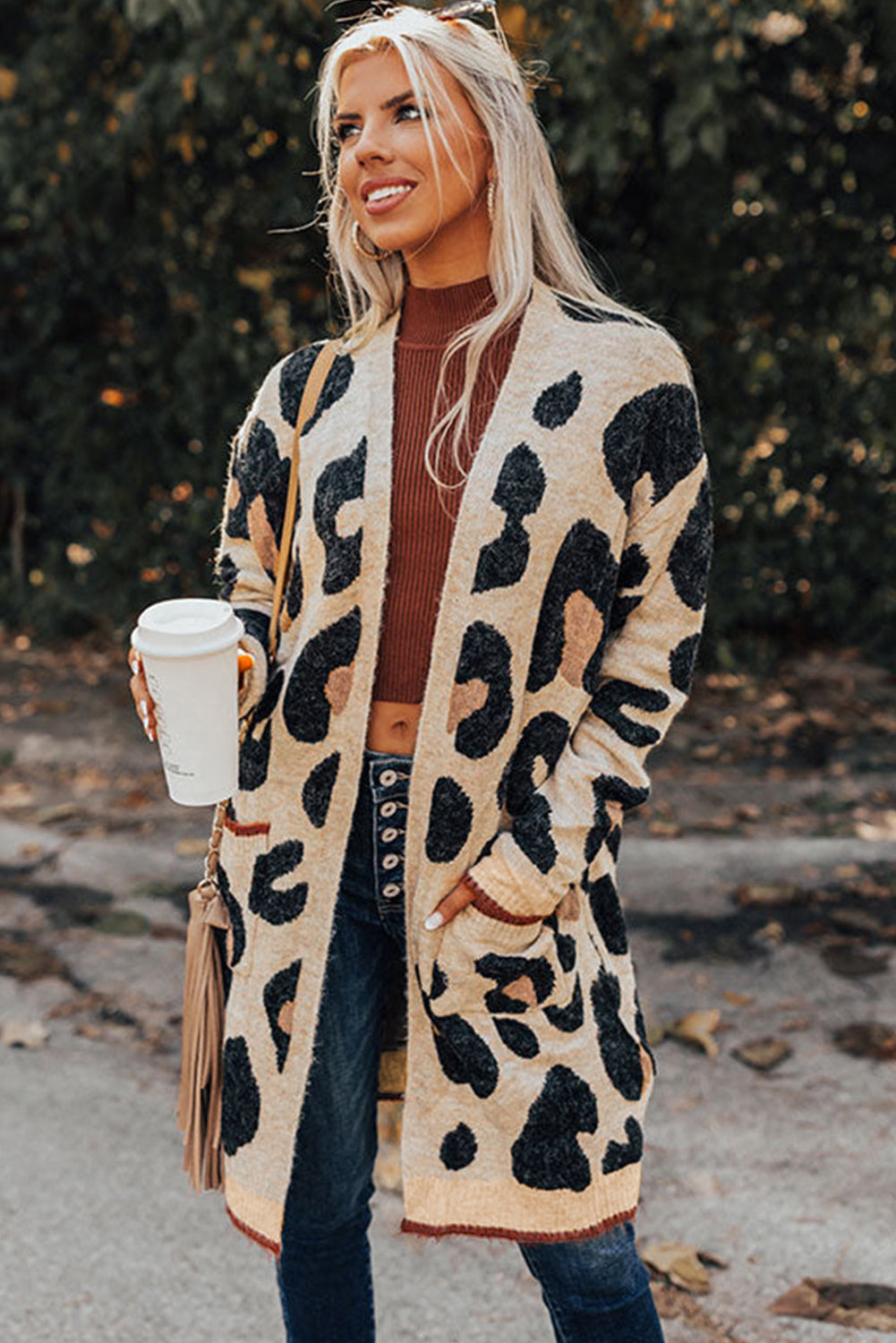 Leopard Print Midi Cardigan