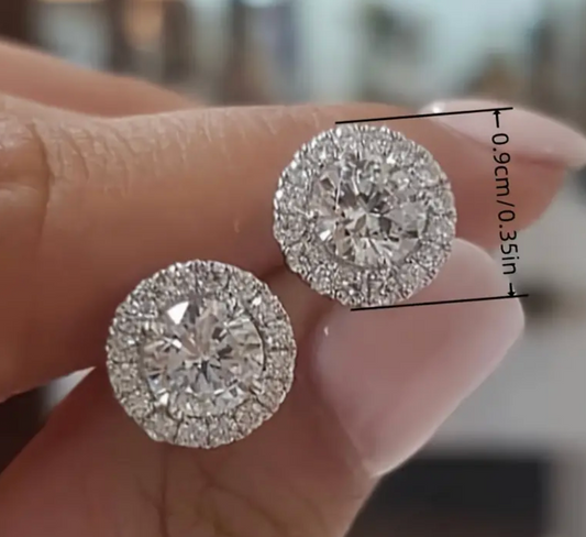 Silver Rhinestone Studs